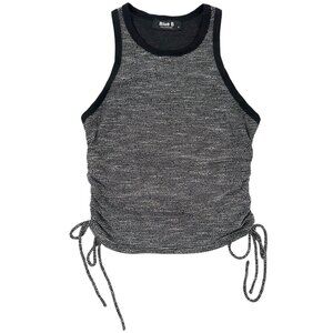 Blue B Heathered Racerback Tank Top with Ruched Drawstring Sides
